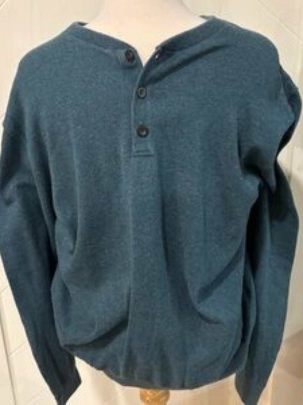 100 cotton Henley sweater pullover , minimalist ,‎ fall layer